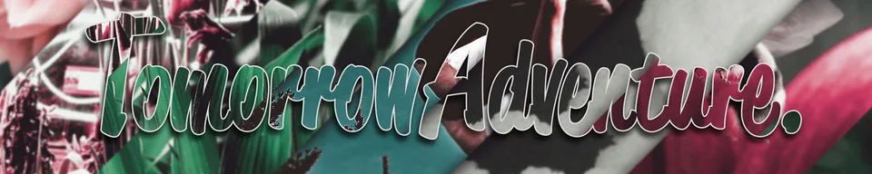 Tomorrow-Adventure-Schriftzug als Bildcollage